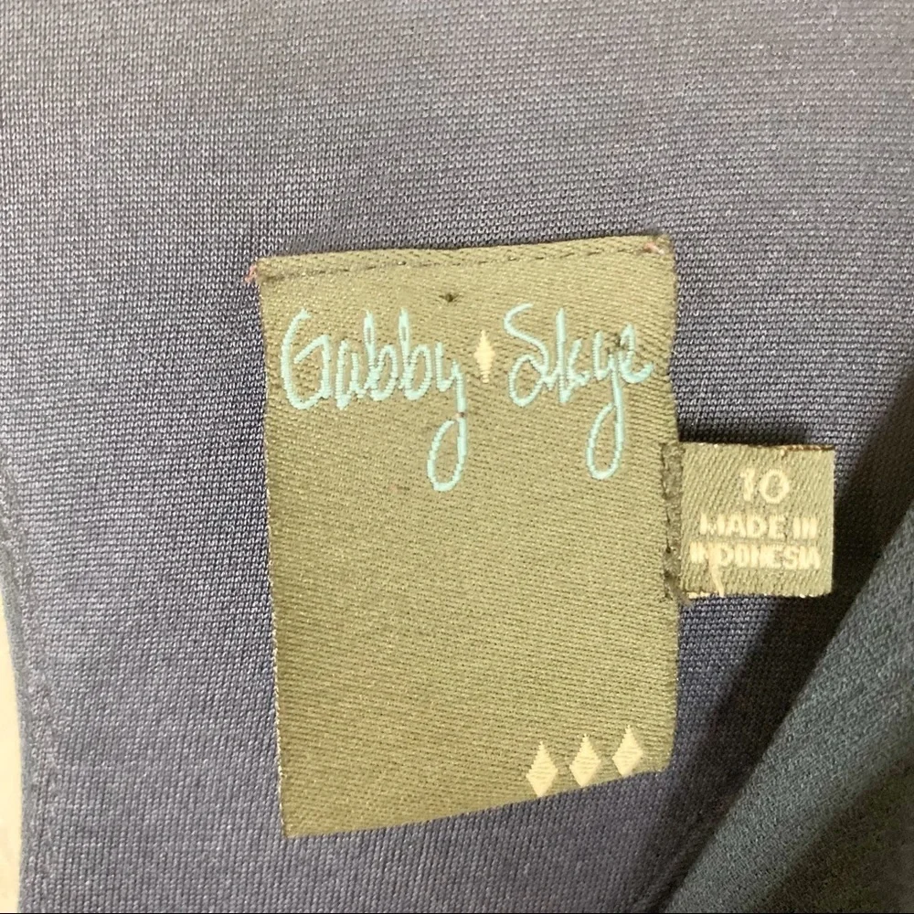 GABBY SKYE Navy Flutter Sleeve Fit & Flare Dress